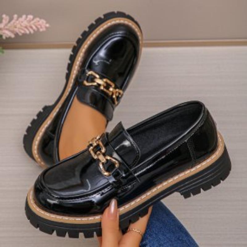 New Casual, Matte, Thick-soled Loafers for Women In Large Size Retro Single Shoes