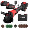 Nawin 20V Cordless Angle Brushless Variable 100mm Grinding Japanese PSE Certified Grinder, 4.0Ah X2, Motor, Three-Speed Speed, 100mm Wheel, Cutting,