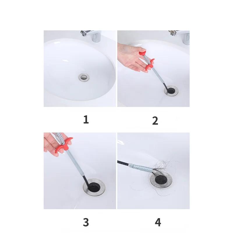 Multifunctional Pipe Dredging Tool Bendable Drain Auger Sewer Hair Cleaning Claw Spring Loaded Grabber Pickup Pipe Dredging Tool