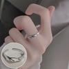Korean S925 Silver Cross Military Flower Ring: Retro, Adjustable, Fashionable Hip-Hop Index Finger Design for Women.
