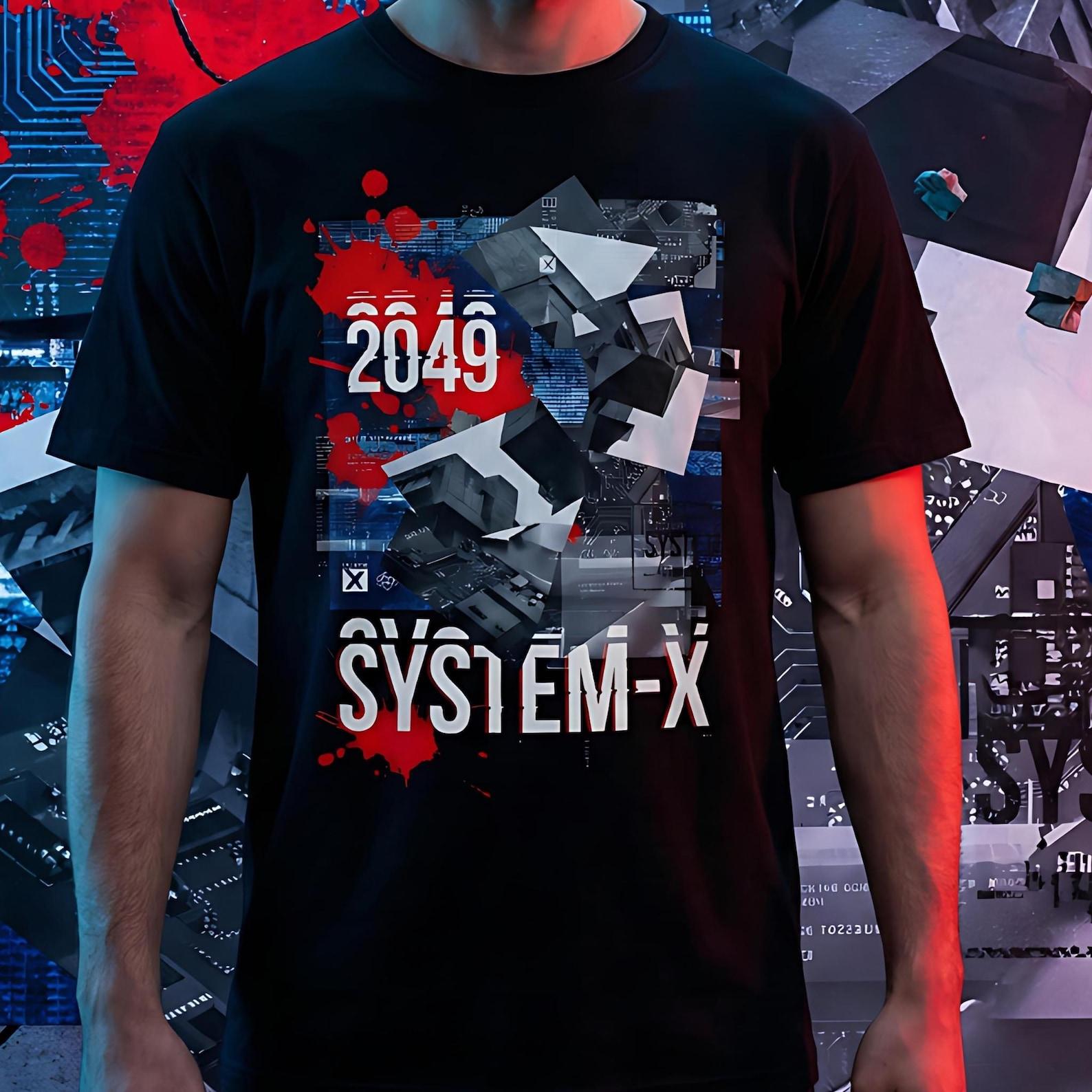Techwear Graphic Tee | Futuristic Glitch Art, Cyberpunk 2049 M