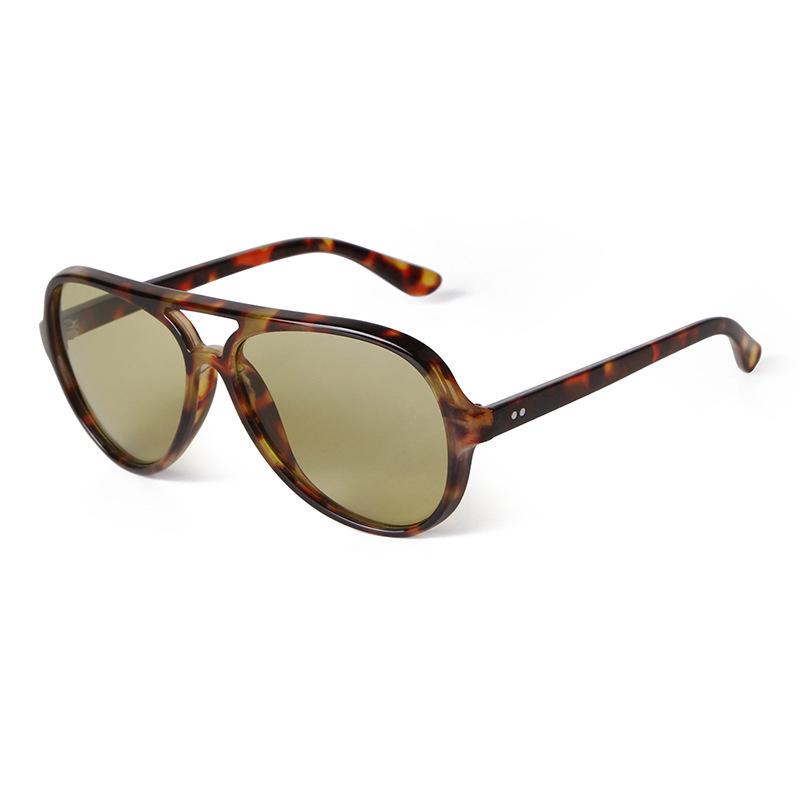 Retro Wind Double Beam Pilot Frame Toad Glasses Sunglasses Men'S High-End Sunglasses Women'S High-End