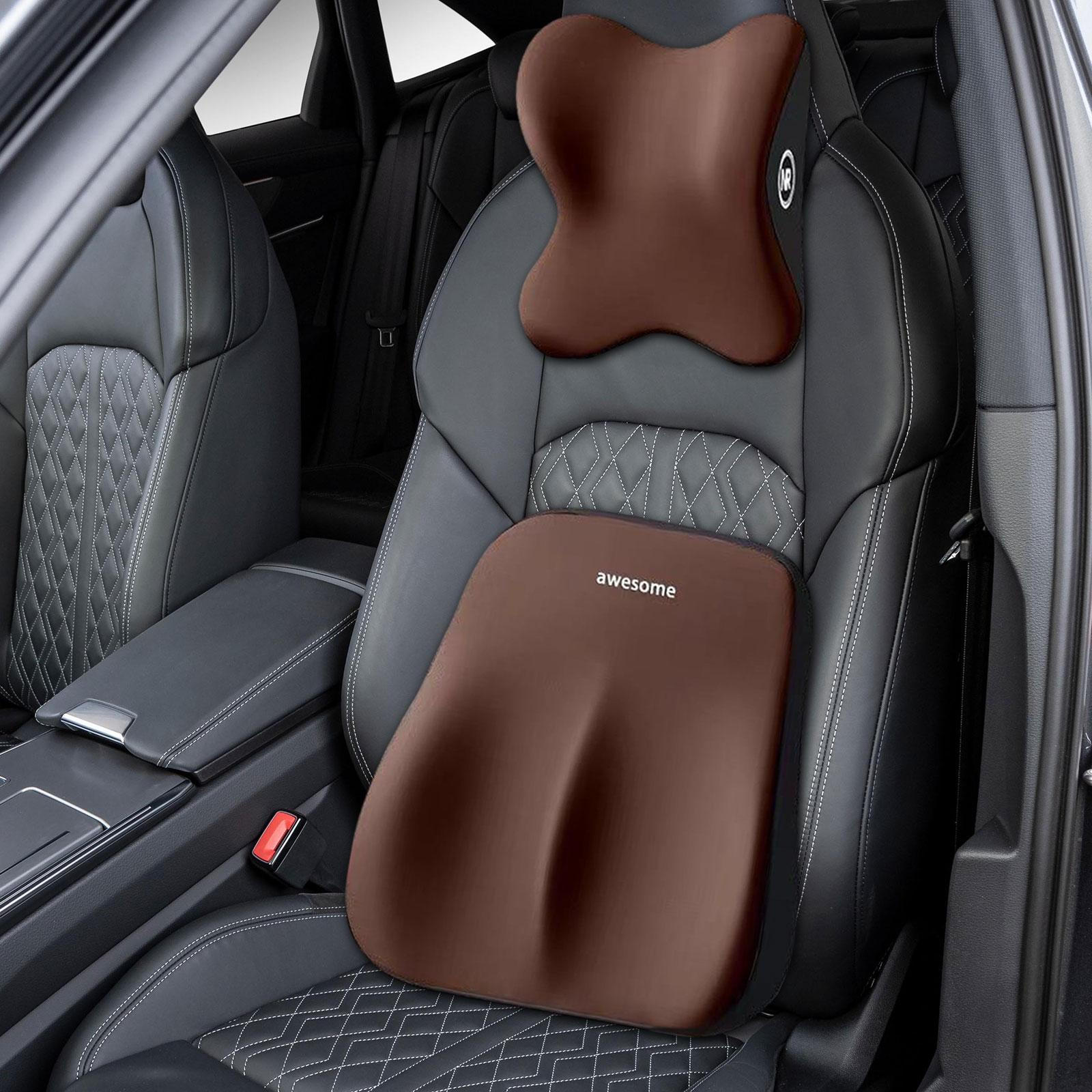 

Подушка для спины автомобиля, поясничная поддержка и комплект подушек для шеи, украшение автомобиля, эргономичное, удобное