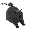 Modern Home Decoration 3D Printed Cute Yawning Chubby Cat Figurine, Black White, Wide Stable Anti-Tipping Base, Desk Decor Desktop for Pet Shop