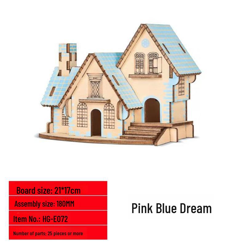 3D Holzpuzzle Hausmodell: Lernspielzeug für das frühe Lernen von Kindern