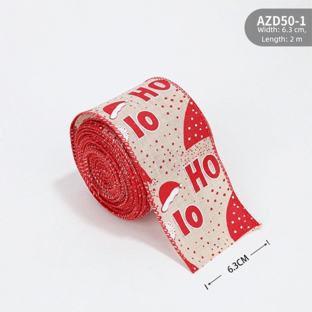 Wstążka materiałowa spiralna 2m Imitacja lnu Wstążka na choinkę Dekoracja choinkowa