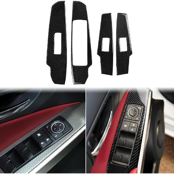 Schutzaufkleber Seitenverkleidung Mittelkonsole 2 Stück Premium-Aufkleber Echte Kohlefaser-Zubehör Kompatibel mit Lexus IS250 2014 2015/IS200t