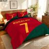 Cr7 Pattern Bedding Quilt Set Quilt Cover Pillowcase Home Birthday Gift(1 * Duvet Cover + 2 * Pillowcase, Without Core)