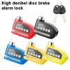 Waterproof Motorcycle Rechargeable Disc Lock Alarm for Bicycle Anti-theft Padlock Security Protection Bike Motorbike Accessories