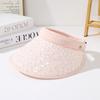 Sequined sunshade empty top hat Children's summer outdoor travel sunscreen empty top hat Small and versatile sun hat
