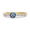 London Blue Topaz Round Solitaire Ring - 925 Sterling Silver Gold Vermeil