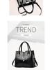 Women's Large Capacity Bright Leather Handbag - 2025 Autumn/Winter Stone Pattern Shoulder Bag