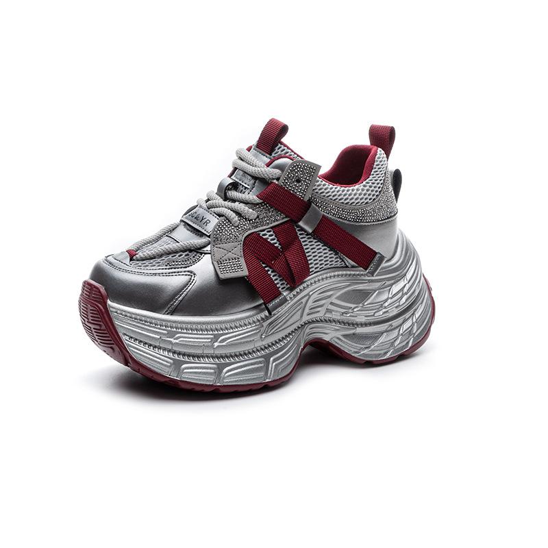 Thick-soled Internet Celebrity Fashion Dad Shoes Women 2025 New Casual Versatile Inner Height Increase Lightweight Small Sports Trendy Shoes