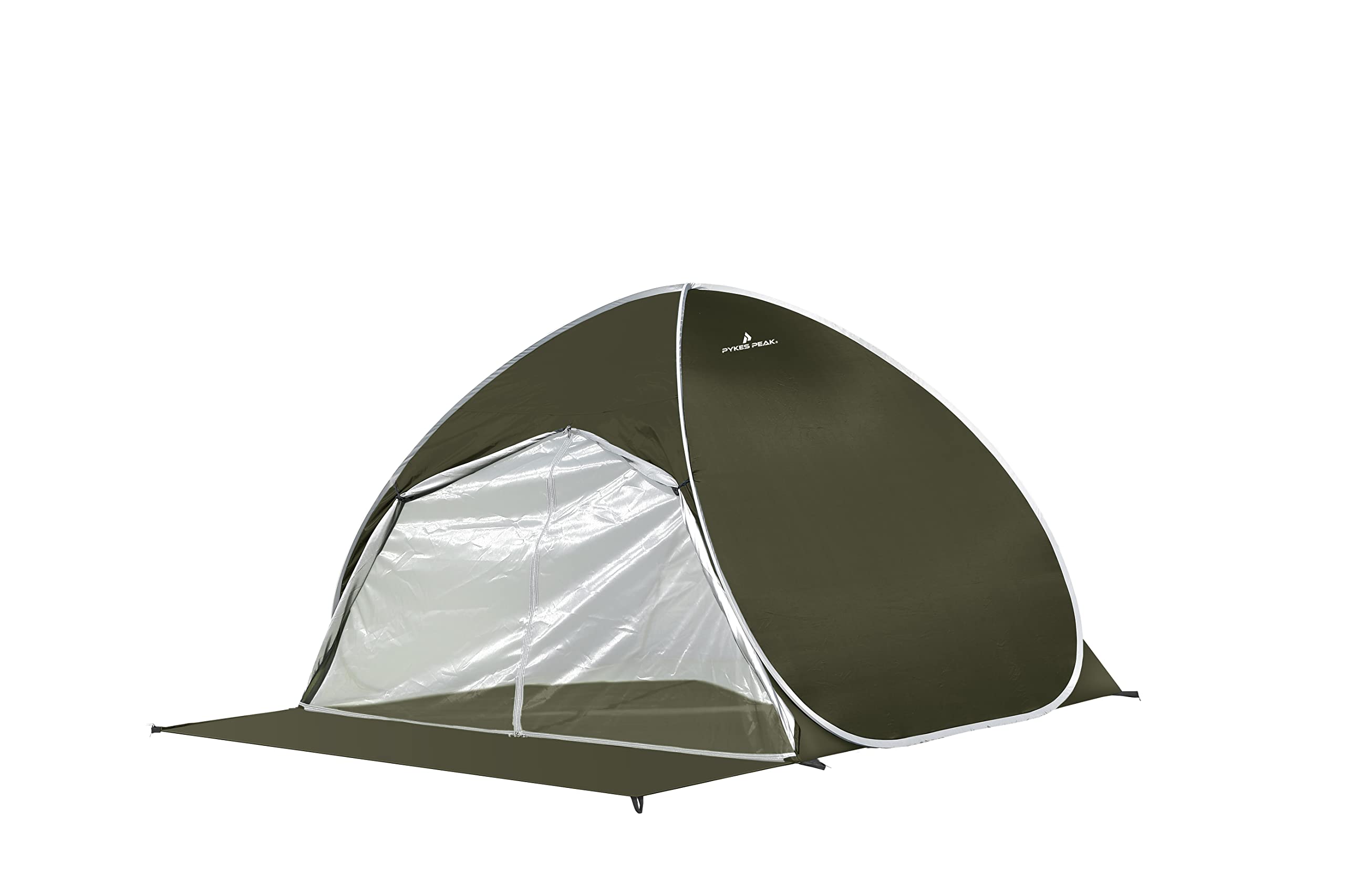 

PYKES PEAK Pop-Up Tent, Kids Sunshade Tent, Instantly Expands/Silver Coated, Simple Tent, Available in 5 Colors, Includes Pegs and Carry Bag (OLIVE)