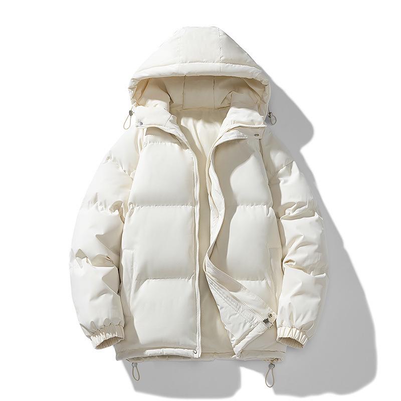 Giacca con Cappuccio in Cotone Unisex: Colore Unico, Ispessito, Caldo, Resistente al Freddo
