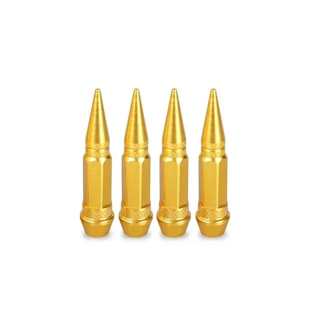 4pcs Car Universal Bullet Head Screws Valve Caps Personalized Modifications Pointed Valve Tips Bicycle and Motorcycle Tires