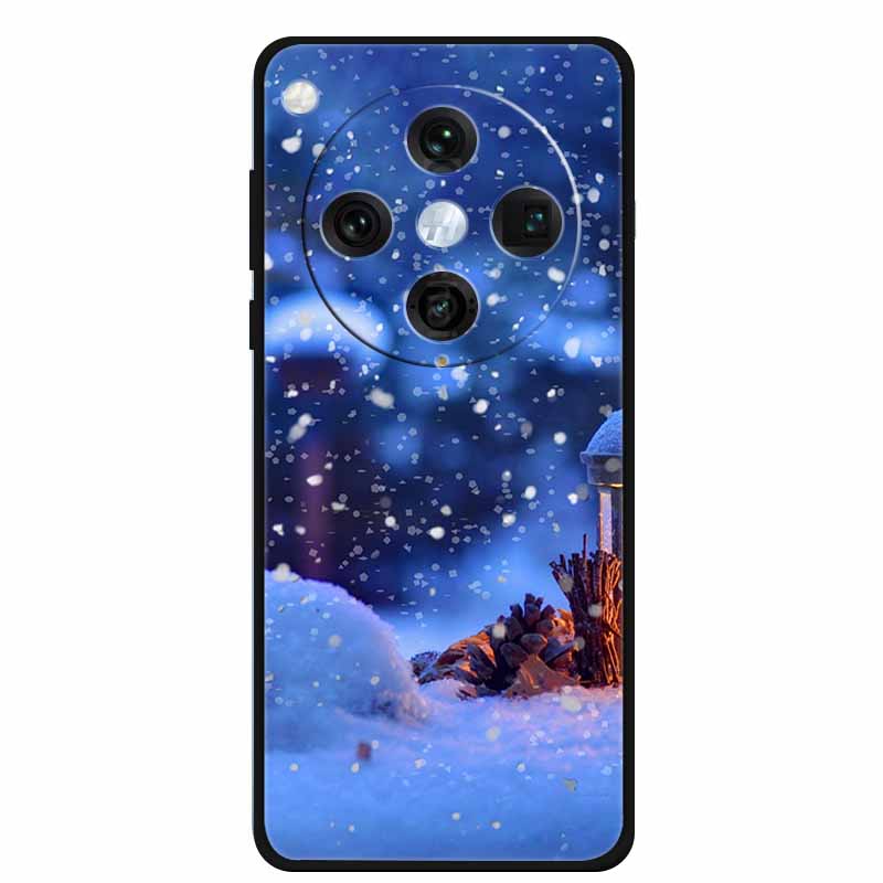 Christmas Cover For Oppo Find X8 Pro 5G 6.78"Black Silicone Cases TPU Santa Claus Christmas Tree Back Cover For Oppo Find X8 5G