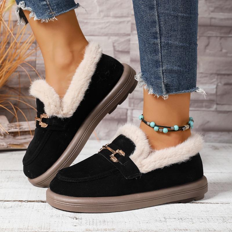 Foreign Trade Large Size Casual Snow Boots Women's Winter New Low-top Short Tube One-pedal Loafer Cotton Shoes with Velvet
