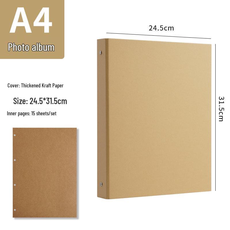 A4 Kraft Paper Cover DIY Photo Album & B5 Classmate Growth Journal
