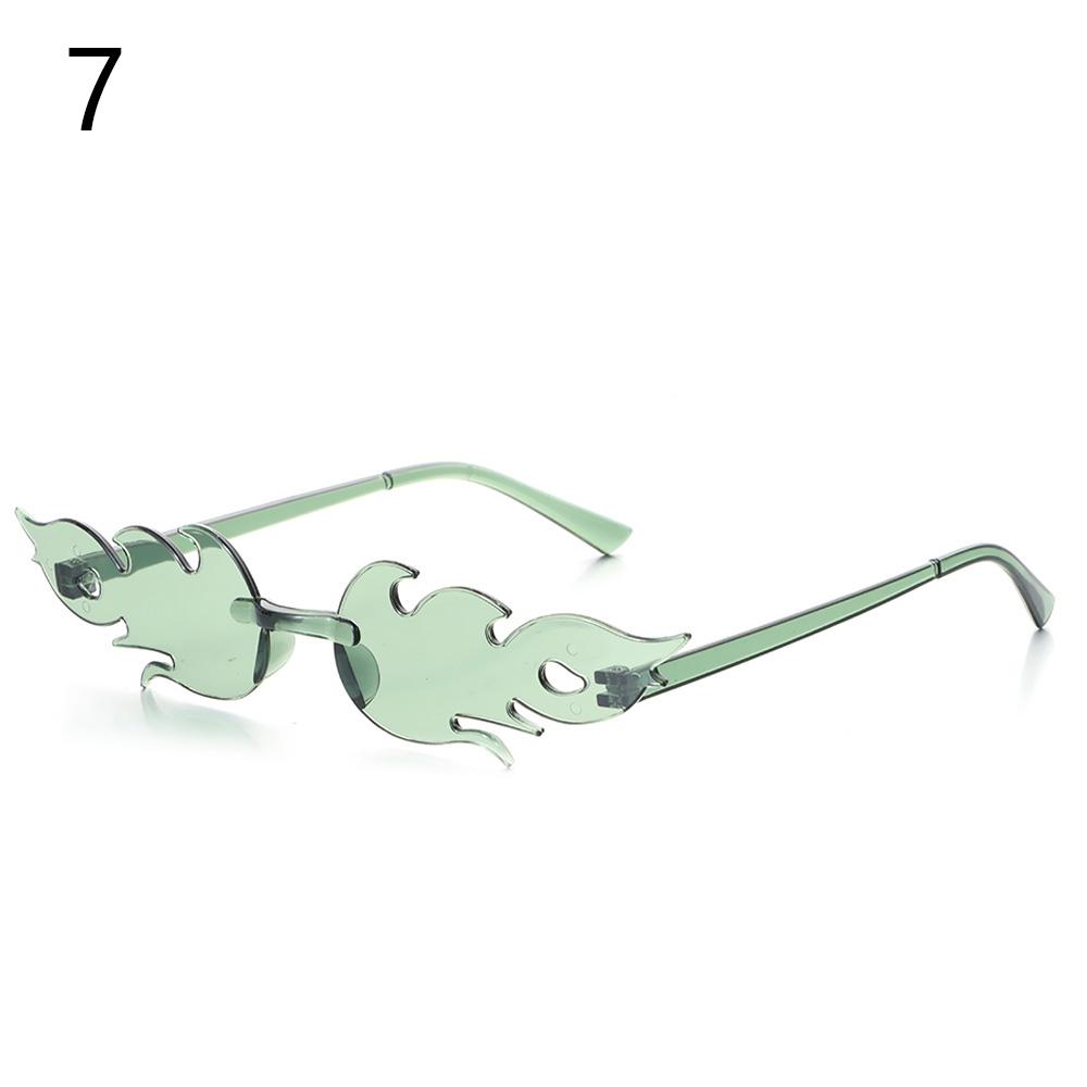 Novel Maple Leaf Shape Sunglasses for Women Metal Rimless Sun Glasses Retro Party Decorative Unique Street Catwalk Prom Eyewear