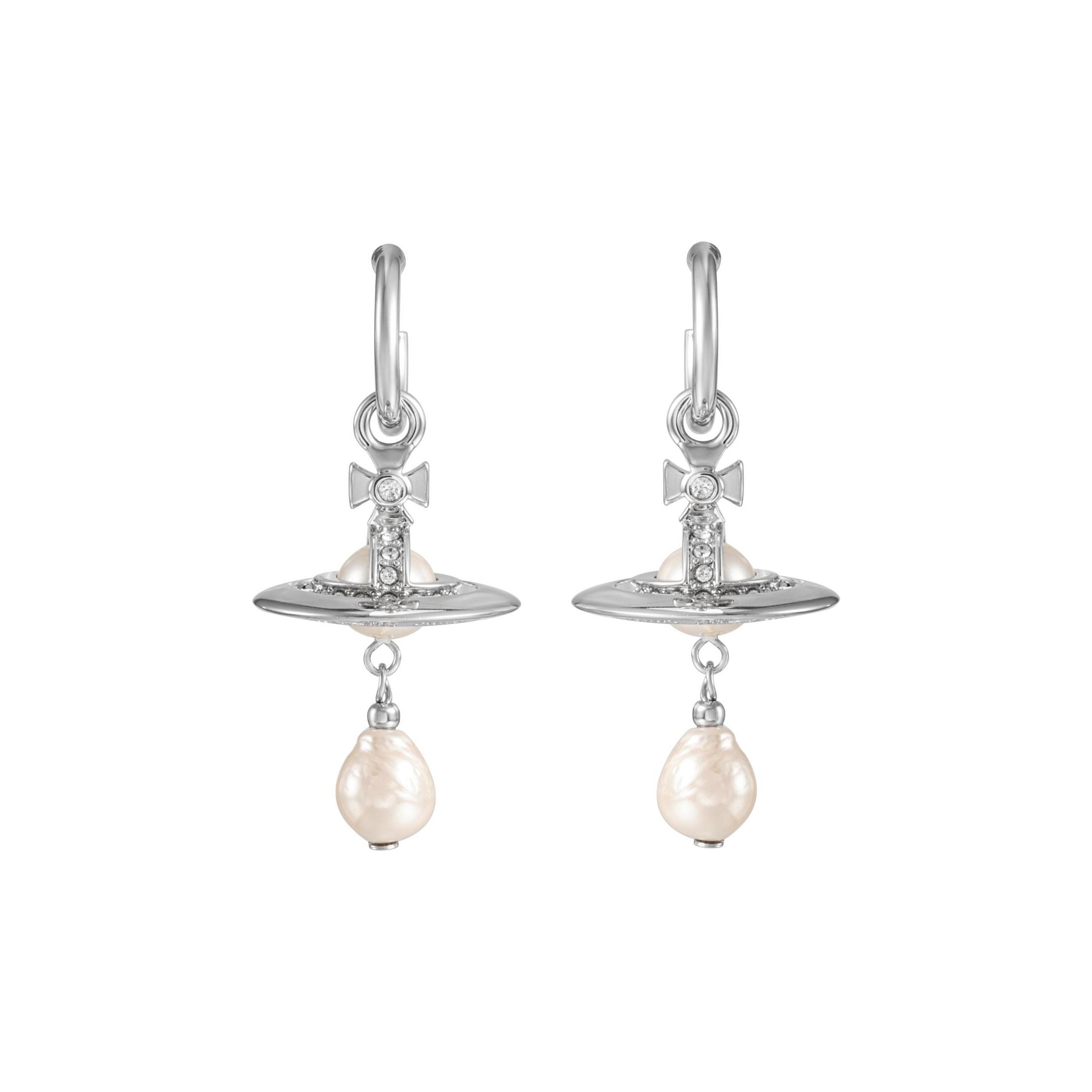Vivienne Westwood Aleksa Earrings Saturn Pearl Pendant Brass Earrings Unisex Earrings 6203007202P226P226 Box
