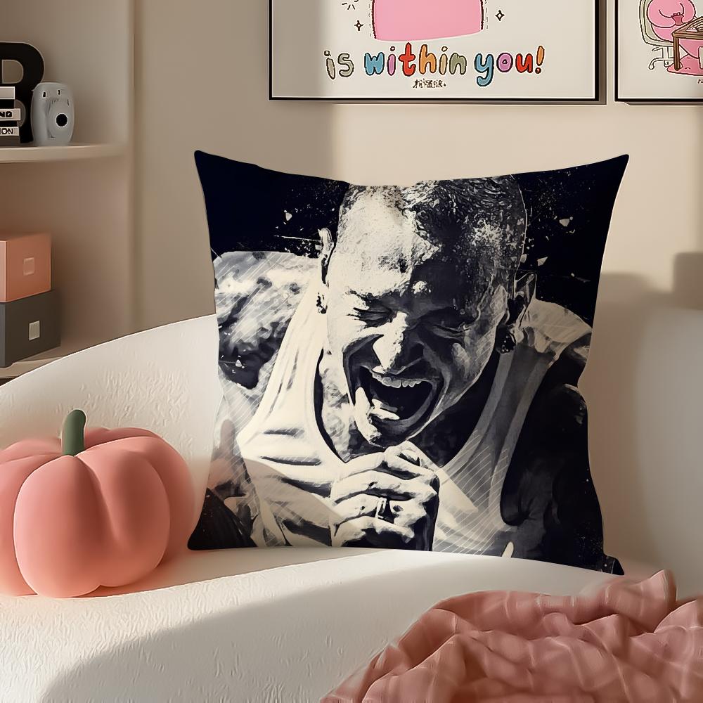 Singer CChester BBennington Cushion Cover Pillowcase Short Plush Invisible zipper Room Sofa Cushion Cover