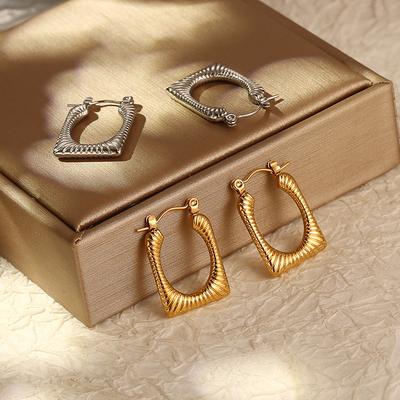 Square Stainless Steel Earrings Simple Trend Women's High-end Light Luxury Titanium Steel Earrings