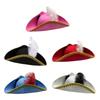 Pirate Hat Halloween Headwear Women Men Comfortable Birthday Stage Performance Festival Decor Gift Novelty Buccaneer Tricorn Hat