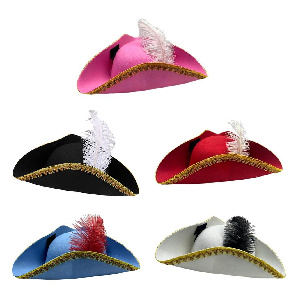 Pirate Hat Halloween Headwear Women Men Comfortable Birthday Stage Performance Festival Decor Gift Novelty Buccaneer Tricorn Hat