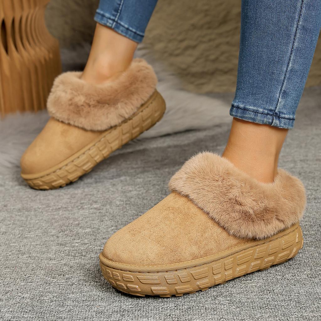 Fashion Plus Size Flat Snow Boots for Women 2025 Winter Soft Thick-Soled Chunky Platform Casual Boots Warm Comfort Non Slip Ankle Boots
