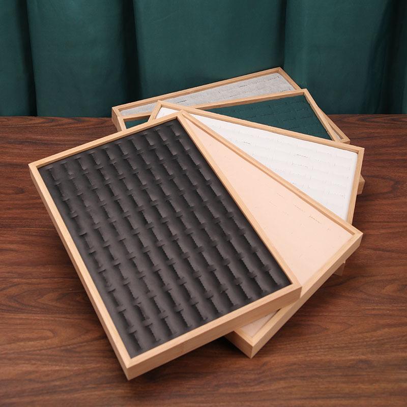 Bamboo, Wood Flannel, 100 Rings, Display Plates, Earrings, Rings, Rings, Storage, Sorting Boxes, Jewelry Trays