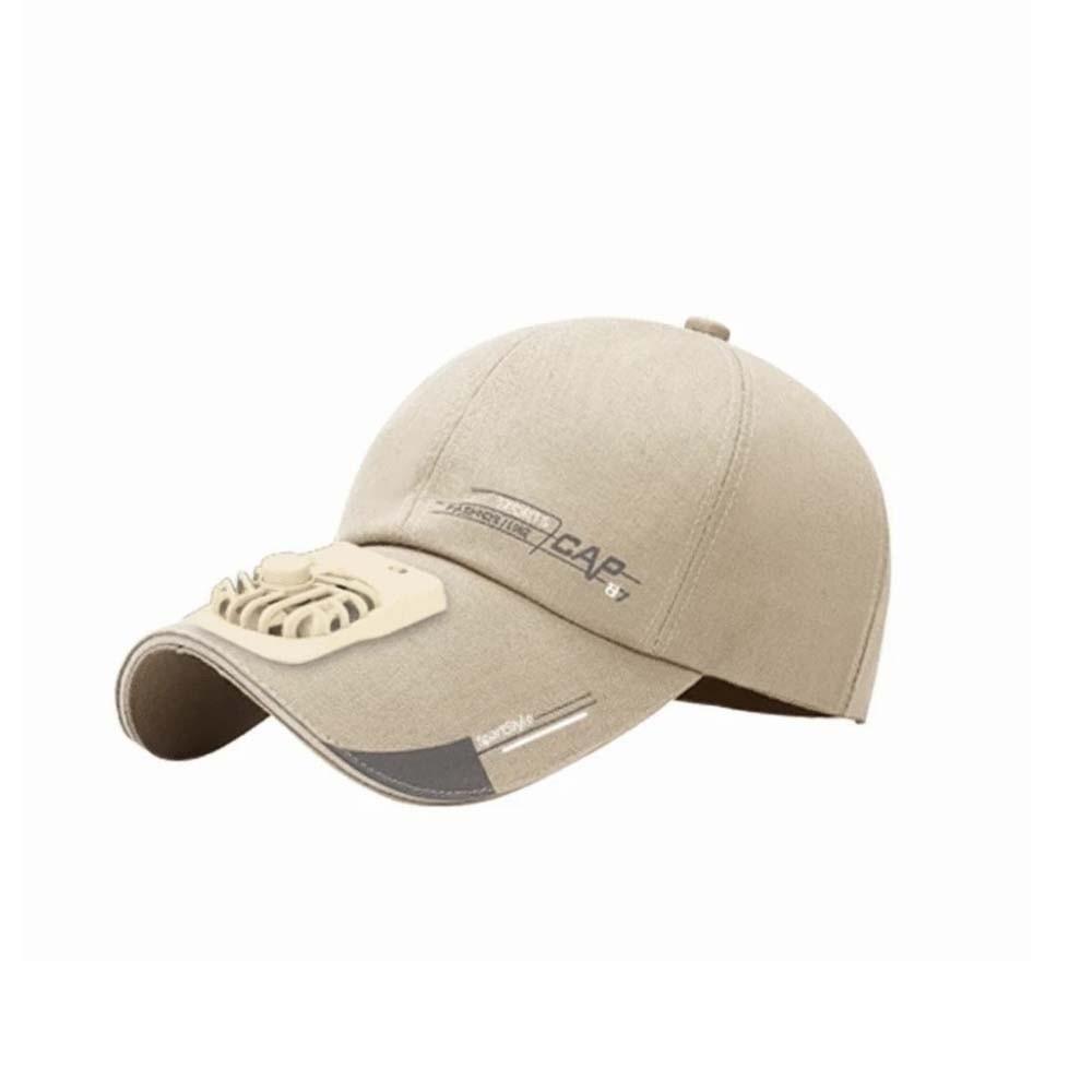 

Portable Rechargeable Fan Hat Adjustable Anti-collapse Cooling Peaked Cap Sport бежевый
