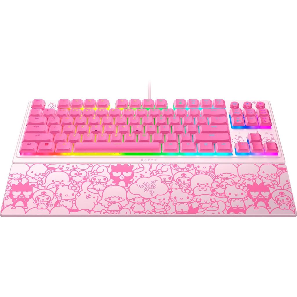Razer Ornata V3 TKL Gaming Keyboard with Mechanism Membrane Backlit Media RGB and a Magnetic Wrist Rest Kitty Friends Low-Profile Keys, Switches,