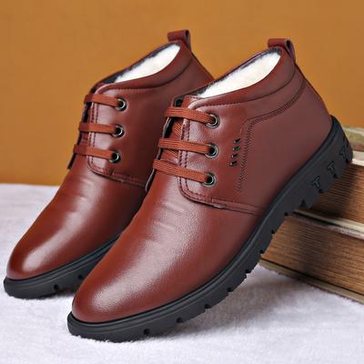Winter Herren Papa Baumwollschuhe weiches Leder Samt warm lässige Lederschuhe weiches Leder verdickte Lederschuhe