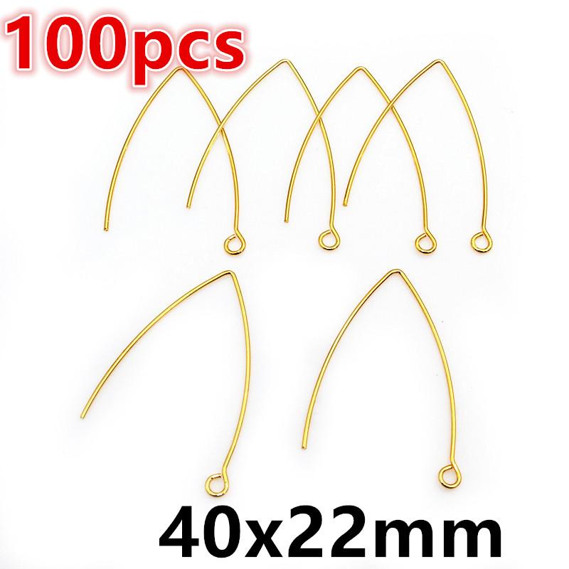 30-100pcs Stainless Steel DIY Earrings Hooks Clasp Findings Handmade Jewelry Making Accessories Earwire Accessories Steel Gold