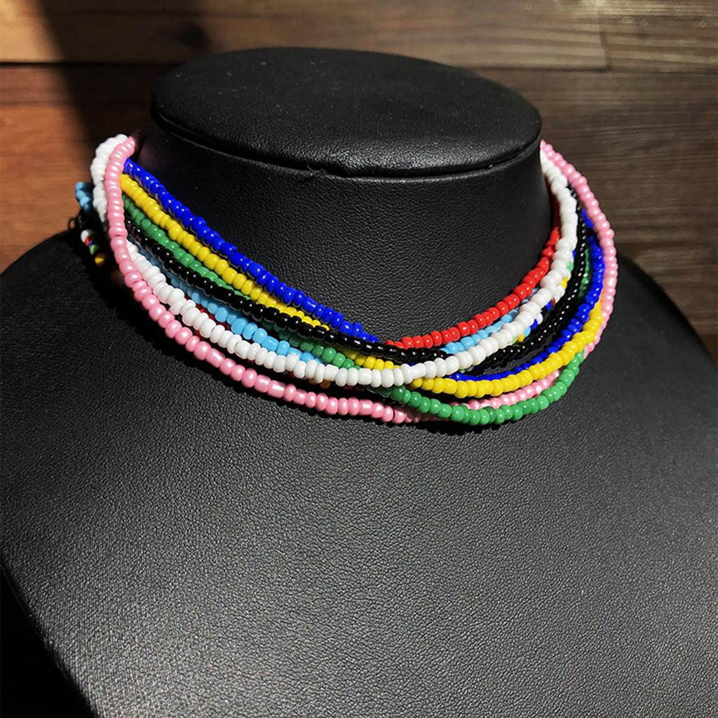Beaded Clavicle Chain Short Choker Necklace Jewelry Women Girl Summer Beach