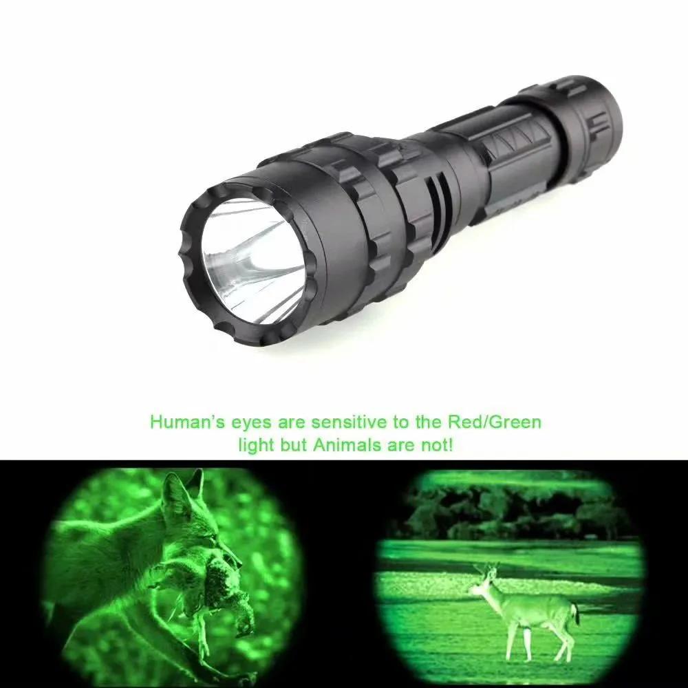 Hunting Under-barrel Tactical Flashlight. Green Light.