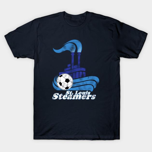 Men Black Print T-shirt Throw Back - Misl St. Louis Steamers No-Cut Transfer Paper Print Cotton Tshirt XL тёмно-синий