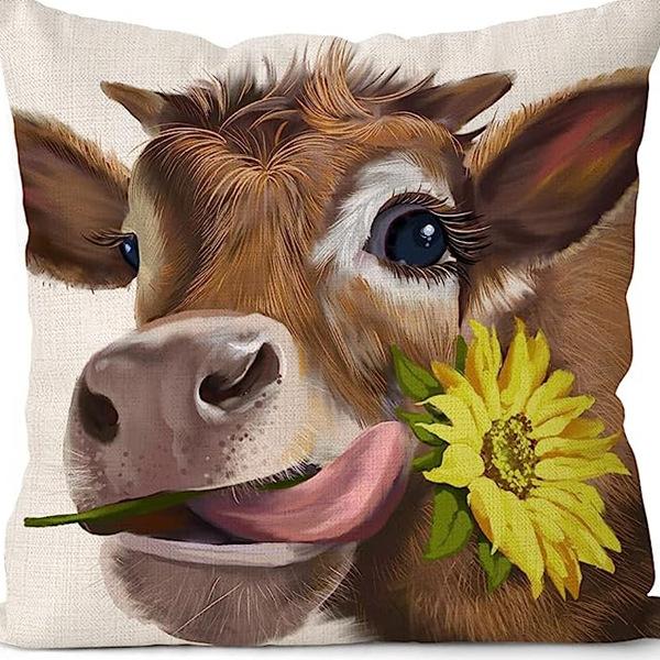 New Creative Cartoon Farmhouse Cow Animal Pillow Case Home Decoration Living Room Car Cushion