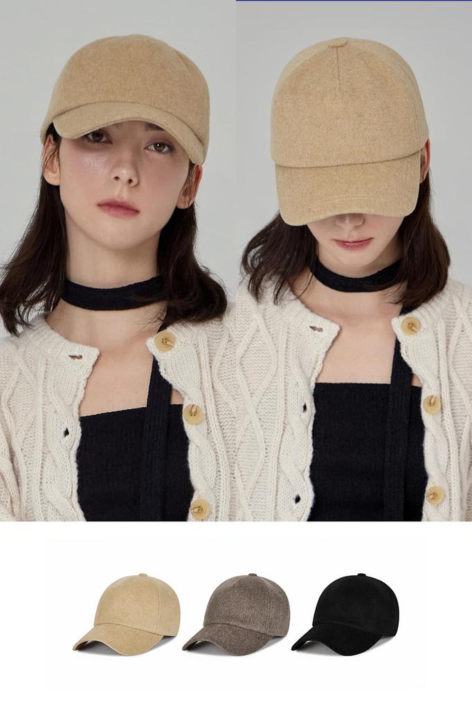 VA Curved Logo Wool Blend Cap Beige 5-Panel