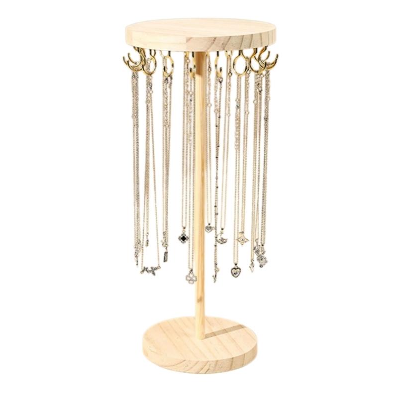 

Модный регулируемый прочный деревянный держатель для ожерелий, креативная подставка для демонстрации ювелирных изделий, портативный для компактного хранения 1