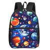 Cosmic Planet Pattern Square Front Pocket Backpack for Boy and Girls Best Gifts 2D Flat Cartoon SchoolBags for Children