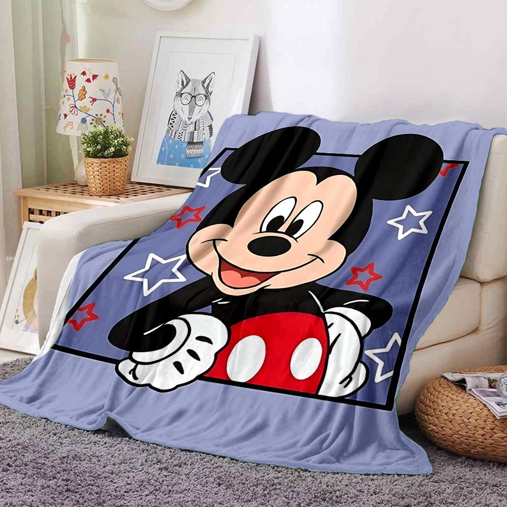 Mickey Mouse Adventure Flannel Blanket Super Soft Warm Cozy Blanket For Sofa Bed Office Travel Allseason Home Decor Gift