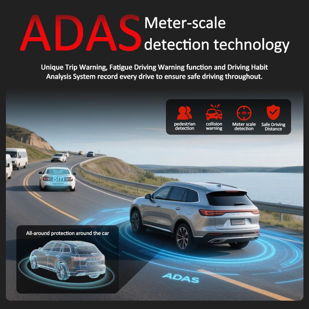 4K Dual Lens Dash Cam, Front and Rear Recording, Super Wide Angle, Night Vision, WiFi, GPS