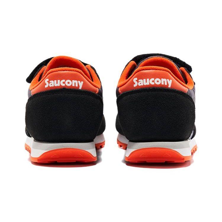 Saucony Jazz Double HL Fabric Comfortable Durable Low Top Kids Running Shoes Kids running shoes Black Gray Orange SK265142