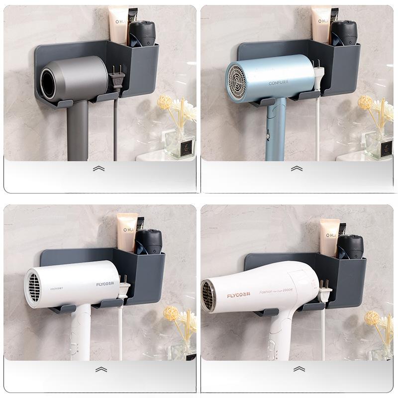 Hair Dryer Bracket No Punching Bathroom Hair Dryer Hanger Toilet Multifunctional Rack Hair Dryer Placement Rack