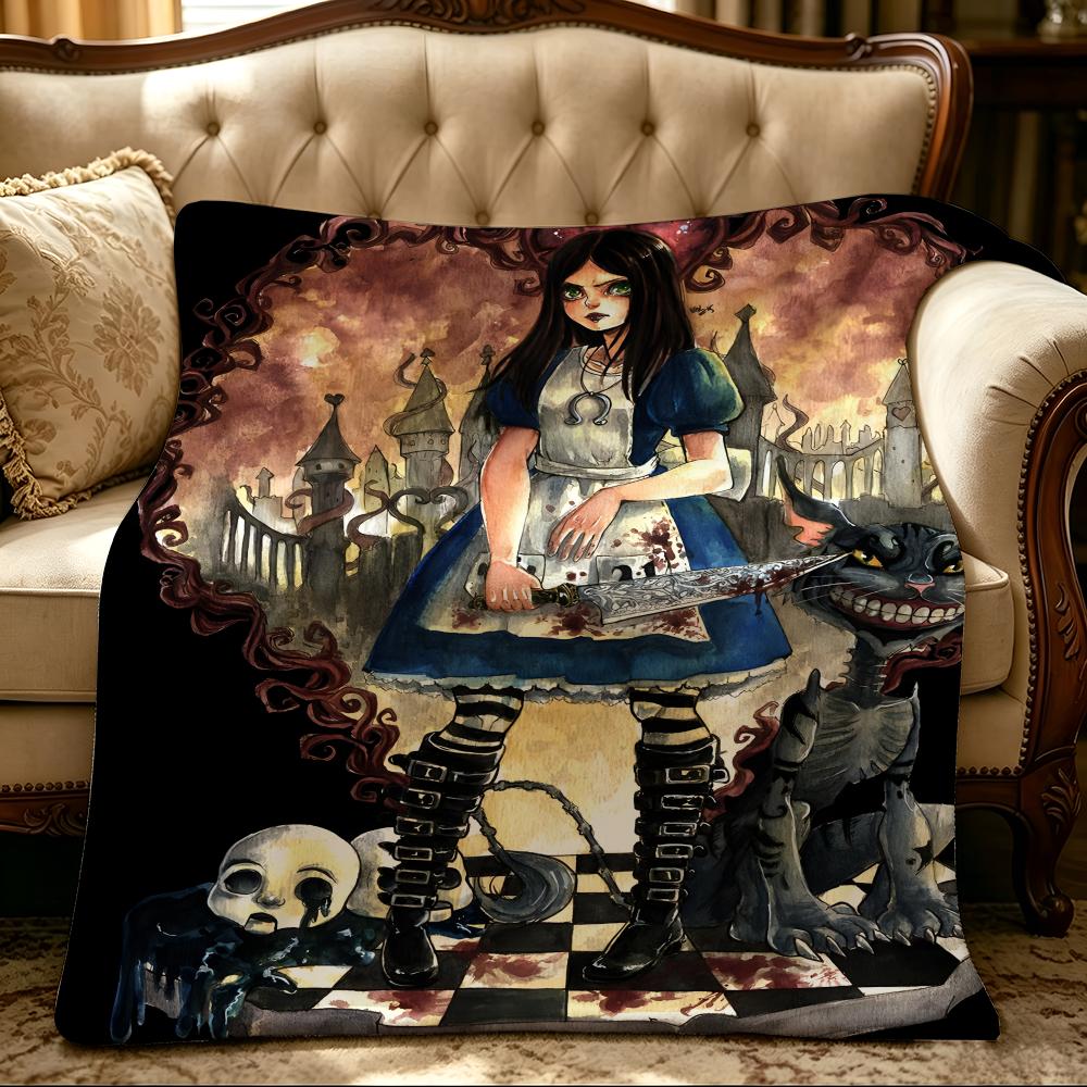 Game A-Alice Madness Returns-S Throw Thick Comfort Flannel Quilt, Multi-scene Use Indoor Outdoor Daily Nap
