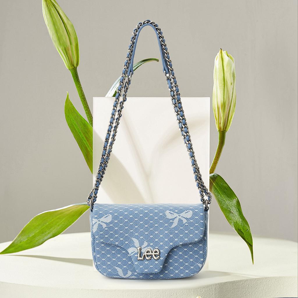 New Lee Fabric Shoulder Bag, Crossbody Bag, Chain Bag Women's Haze Blue LE250201M-506