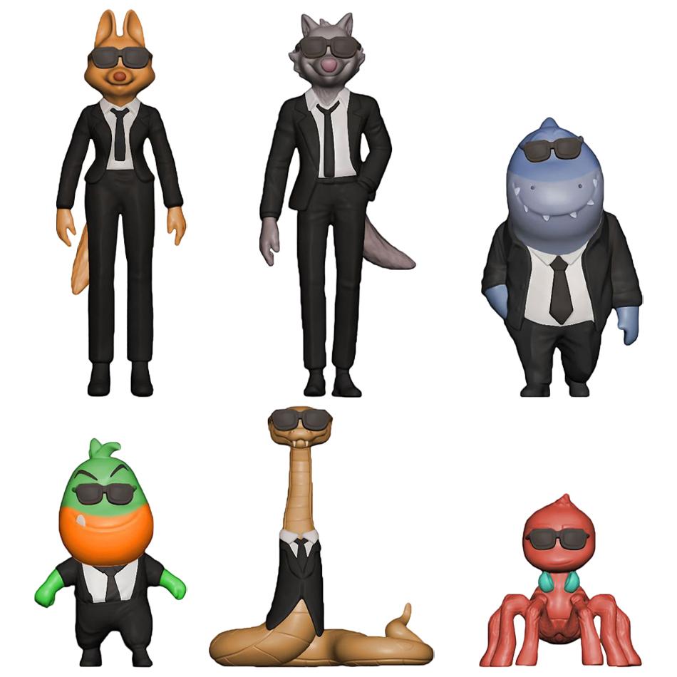 24Pcs Bag The Bad Guys Alliance Handmade Big Bad Wolf Greedy Snake Cartoon Anime Peripheral Doll Gift