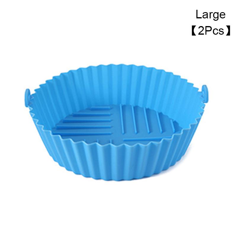 Silicone Basket Pot Tray Air Fryer Baking Tray Circular Air Fryer Liners Food Grade Non Stick Air Fryer Basket Reusable Oven Mat